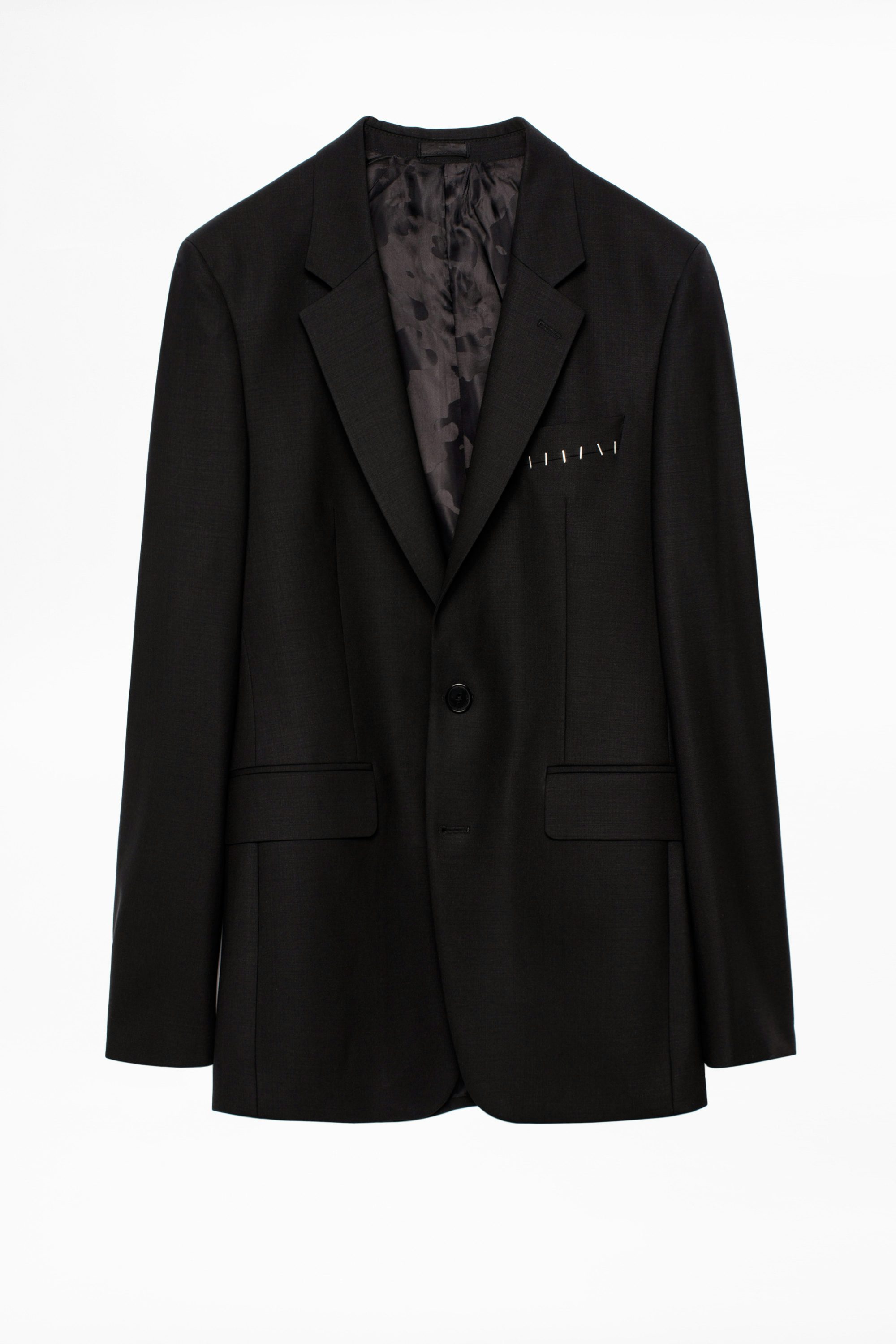 Valmo Staple Jacket - Men’s black suit jacket